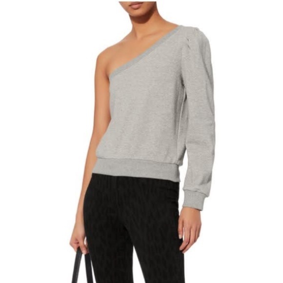 ALC Crane Sweatshirt Intermix Revolve One Shoulder Top XS Grey - Picture 10 of 11